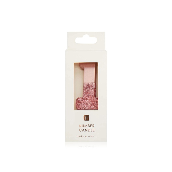 Talking Tables Rose Gold Glitter Candle - 1