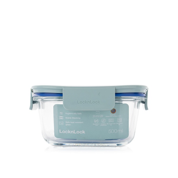 Lock & Lock Glass Clear Square Mint 500ml
