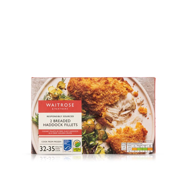 Waitrose Frozen Breaded Haddock Fillets 300g