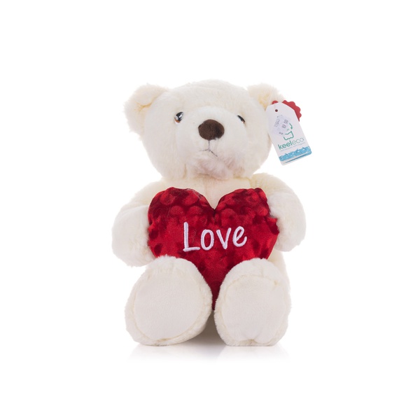 Keel Toys Keeleco Cream Barney Bear with Heart 30cm