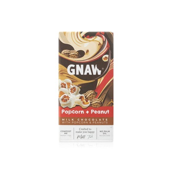 Gnaw Popcorn Peanut Chocolate Bar 80g