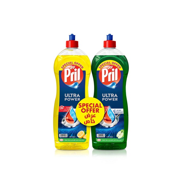 Pril Washing Up Liquid Lemon 1.25L + Apple 1.25L