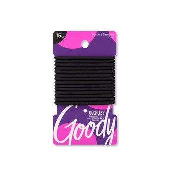 Goody Ouchless Black Hair Elastics x 15