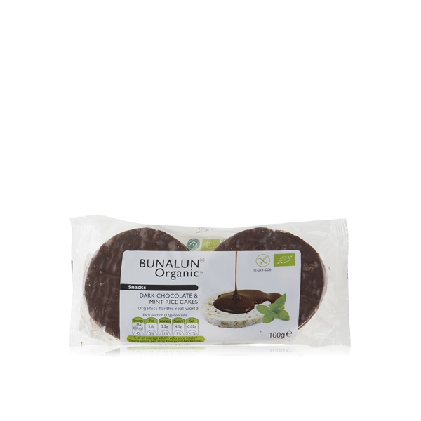 Bunalun Organic Dark Chocolate and Mint Rice Cakes 100g