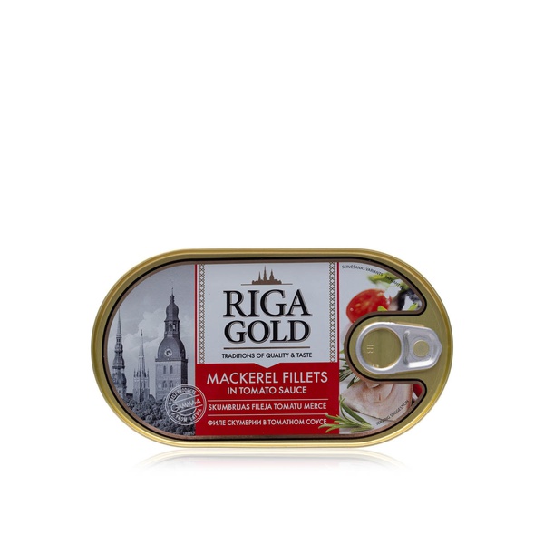 Buy Riga Gold mackerel fillet in tomato sauce 190g in UAE