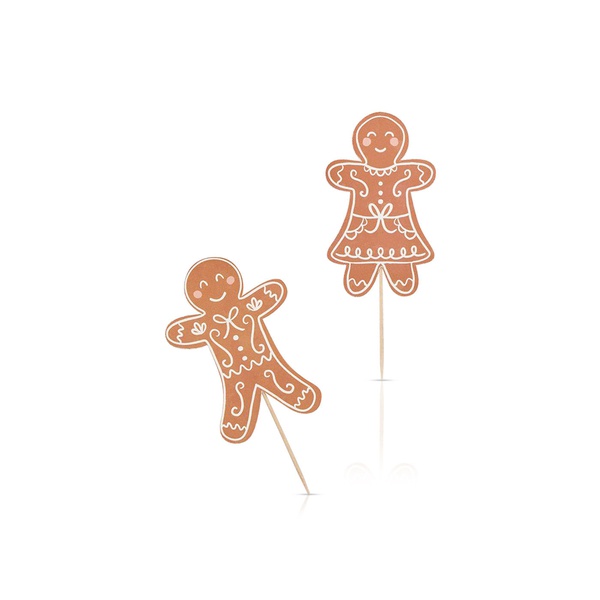 Hootyballoo Gingerbread Cake Toppers Cake Decorations x 12