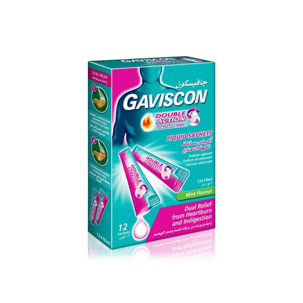 Gaviscon Double Action Peppermint Liquid Sachets 10ml x 12