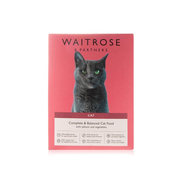 اشتري Waitrose Cat Food Complete Balanced Salmon and Veg 950g في الامارات