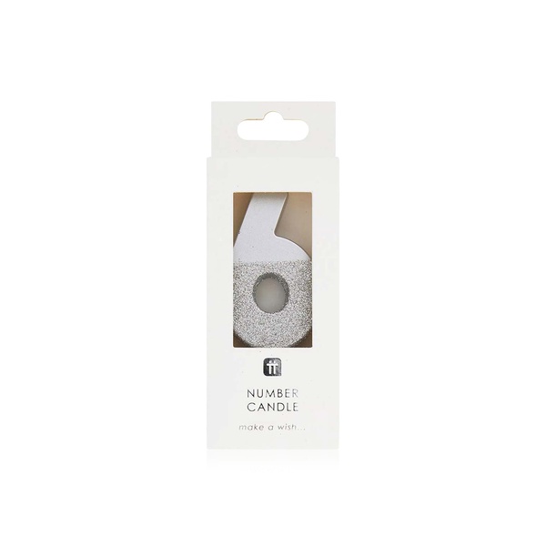 Talking Tables Silver Glitter Candle - 6