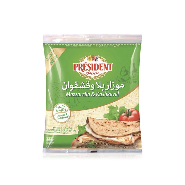 President Shredded Mozzarella and Kashkaval Cheese 400g