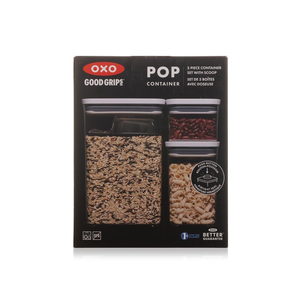 Buy OXO good grips 3 piece rectangular pop containers in UAE