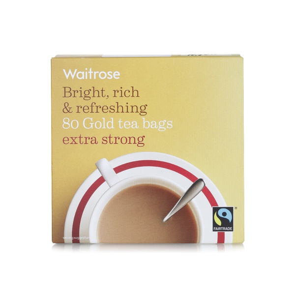 Waitrose Fairtrade gold extra strong tea bags 80s 250g price in UAE
