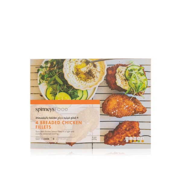 Buy Spinneysfood 4 Breaded Chicken Fillets 450g in UAE