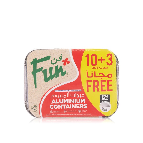 Buy Fun aluminium food containers with lids 10+3 870ml in UAE