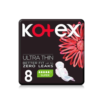 Kotex Ula Thin Super Pads with Wings 8s