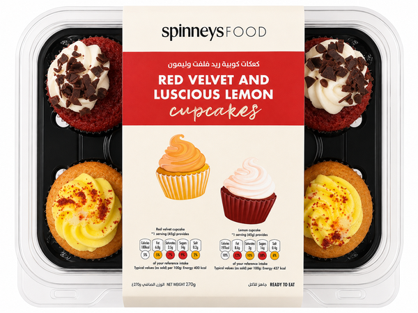 Spinneysfood Red Velvet and Lemon Cupcakes 270g