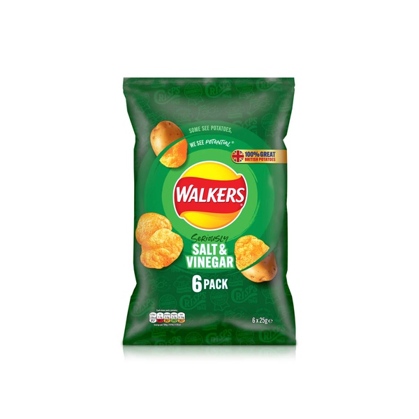 Walkers Salt & Vinegar Crisps 6x25g