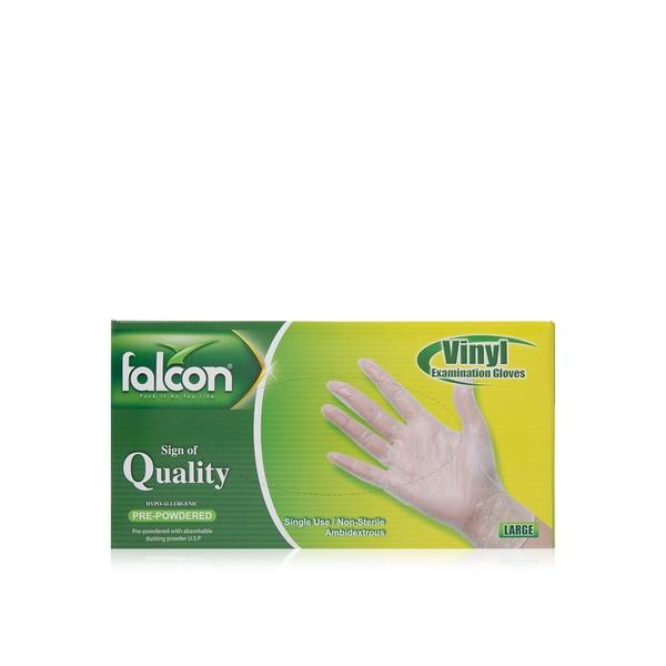 Buy Falcon vinyl gloves with powder x100 in UAE