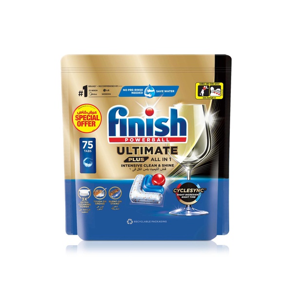 Finish Ultimate Plus All In One Dishwashing Tablets x75 915g