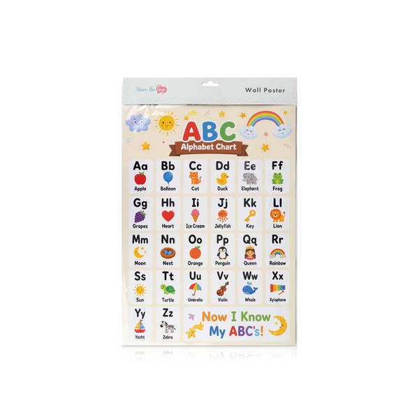 Share The Love Alphabet Chart Poster A3