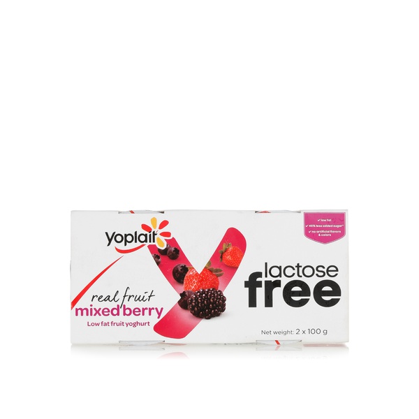 Buy Yoplait lactose free mixed berry yoghurt 2x100 in UAE