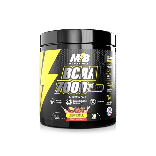 Muscle Bolt BCAA 7000 Plus Fruit Punch Electrolytes 420g