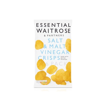 Waitrose Essential Salt & Vinegar Crisps 25g x 6