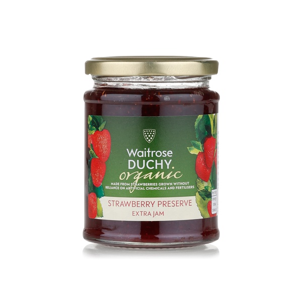 Buy Waitrose Duchy organic strawberry preserve 340g in UAE