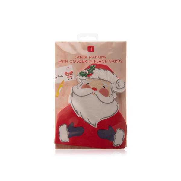 Talking Tables santa shaped napkin with colour in place cards x16