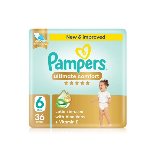 اشتري Pampers ultimate comfort diapers size 6 x36 في الامارات