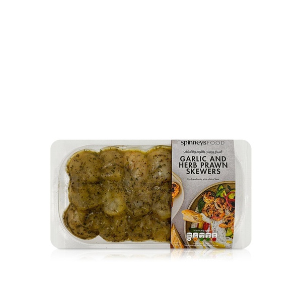 Spinneysfood Garlic and Herb Prawn Skewers 250g