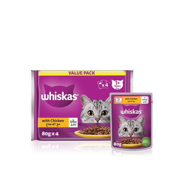 Whiskas Chicken in Gravy Adult Cat 4s 80g