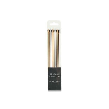 Waitrose Home Long Gold and Silver Candles x 12