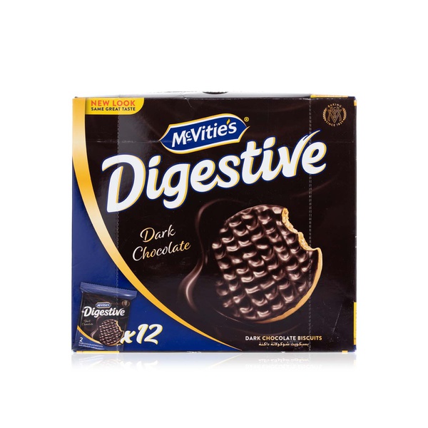 Buy McVities dark chocolate digestive biscuits 33.3g x12 in UAE