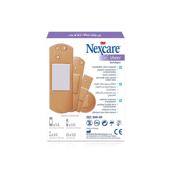 Nexcare Sheer Bandages Assorted 50s