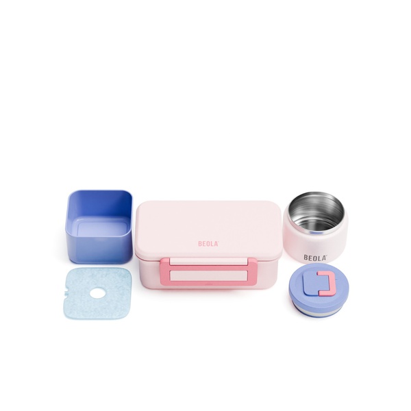 Beola Lunch Box with Jar & Ice Pack Pink