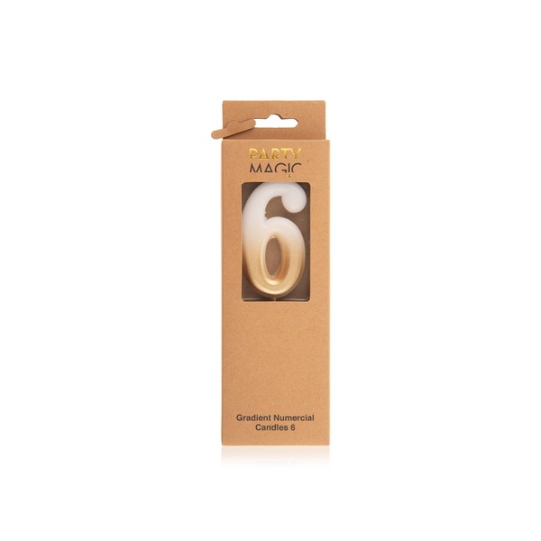 Party Magic Grad Numerical Candle Gold 6