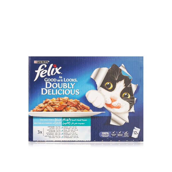 Buy Purina Felix As Good As It Looks Doubly Delicious cat food 12x100g in UAE