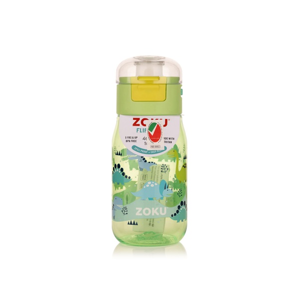 Zoku Pops Kids Flip Gulp Bottle Green Dino