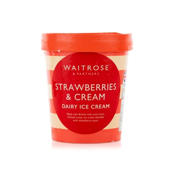 Waitrose Strawberries & Cream Ice Cream 480ml