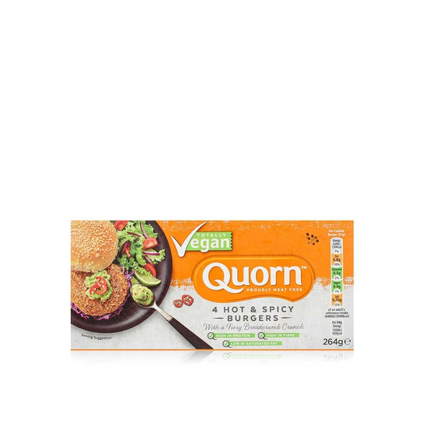 Quorn Frozen Vegan Hot And Spicy Burgers X 4