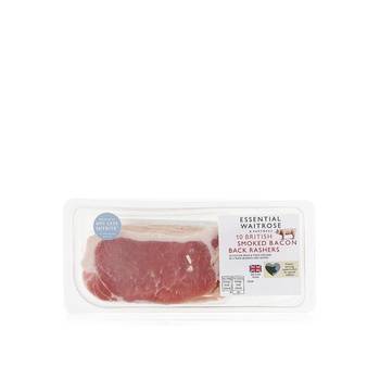 Waitrose Essential Smoked Bacon Back Rashers x 10 300g