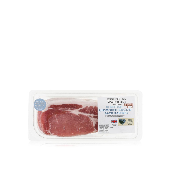 Waitrose Essential Unsmoked Bacon Back Rashers x 10