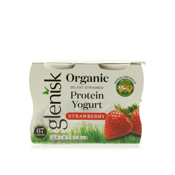 Glenisk Organic Strawberry Protein Yoghurt 400gx 4