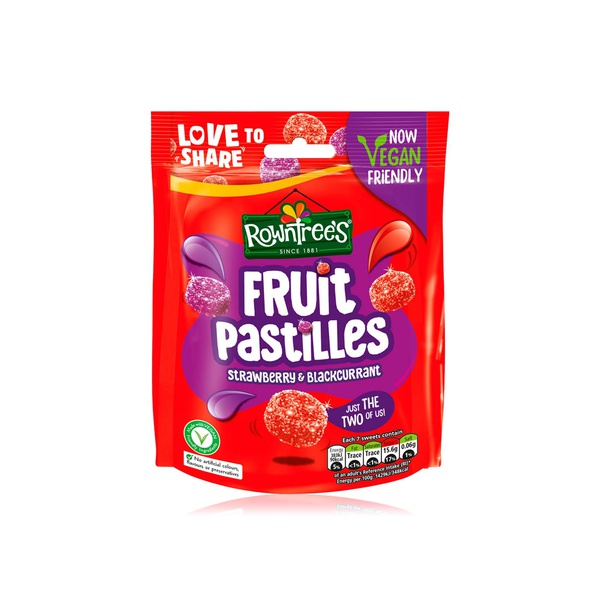 Rowntrees vegan strawberry & black currant pastilles sharing bag 143g Spinneys UAE