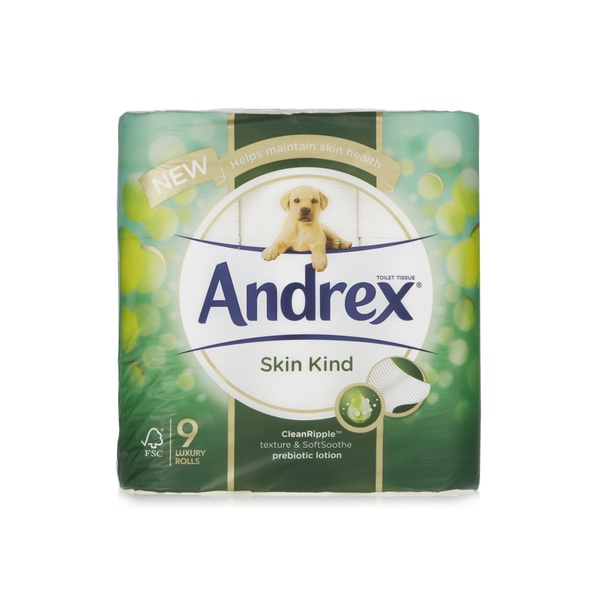 Buy Andrex skin kind aloe vera toilet tissue 2ply x9 rolls in UAE
