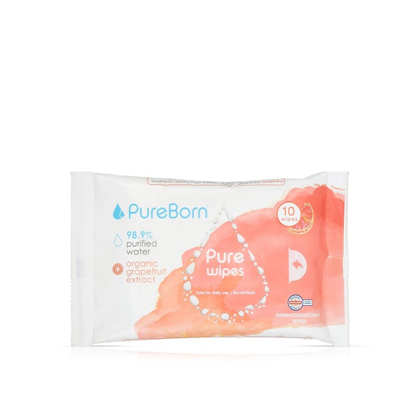Pureborn Pure Grapefruit Wipes 10 Pack