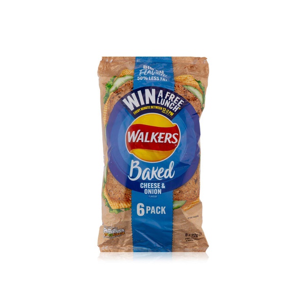 Walkers Baked Cheese & Onion Crisps 132g 6s