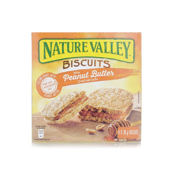 Buy Nature Valley peanut butter biscuit sandwiches 4 x 38g in UAE