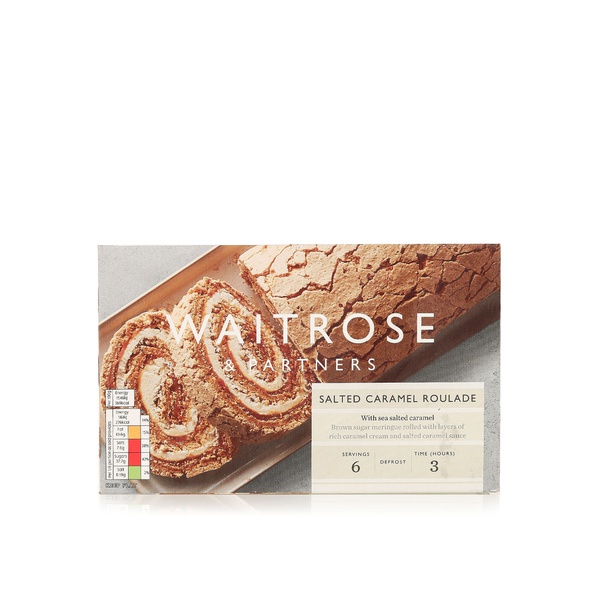 Waitrose Frozen Salted Caramel Roulade 450G